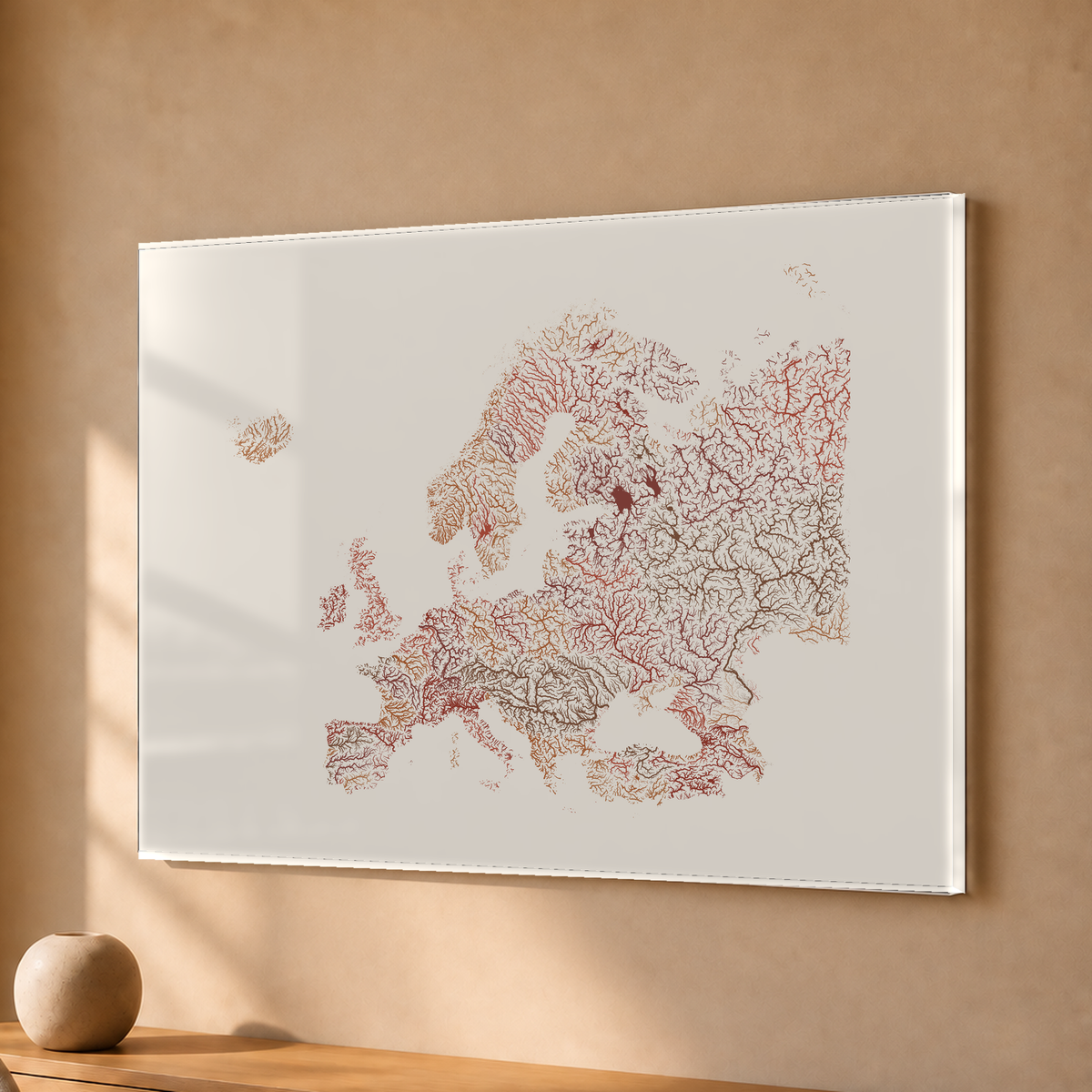 Beautiful Rivers — Europa — Terracota e areia, Acrílico · 30 × 40 cm, Sem margem