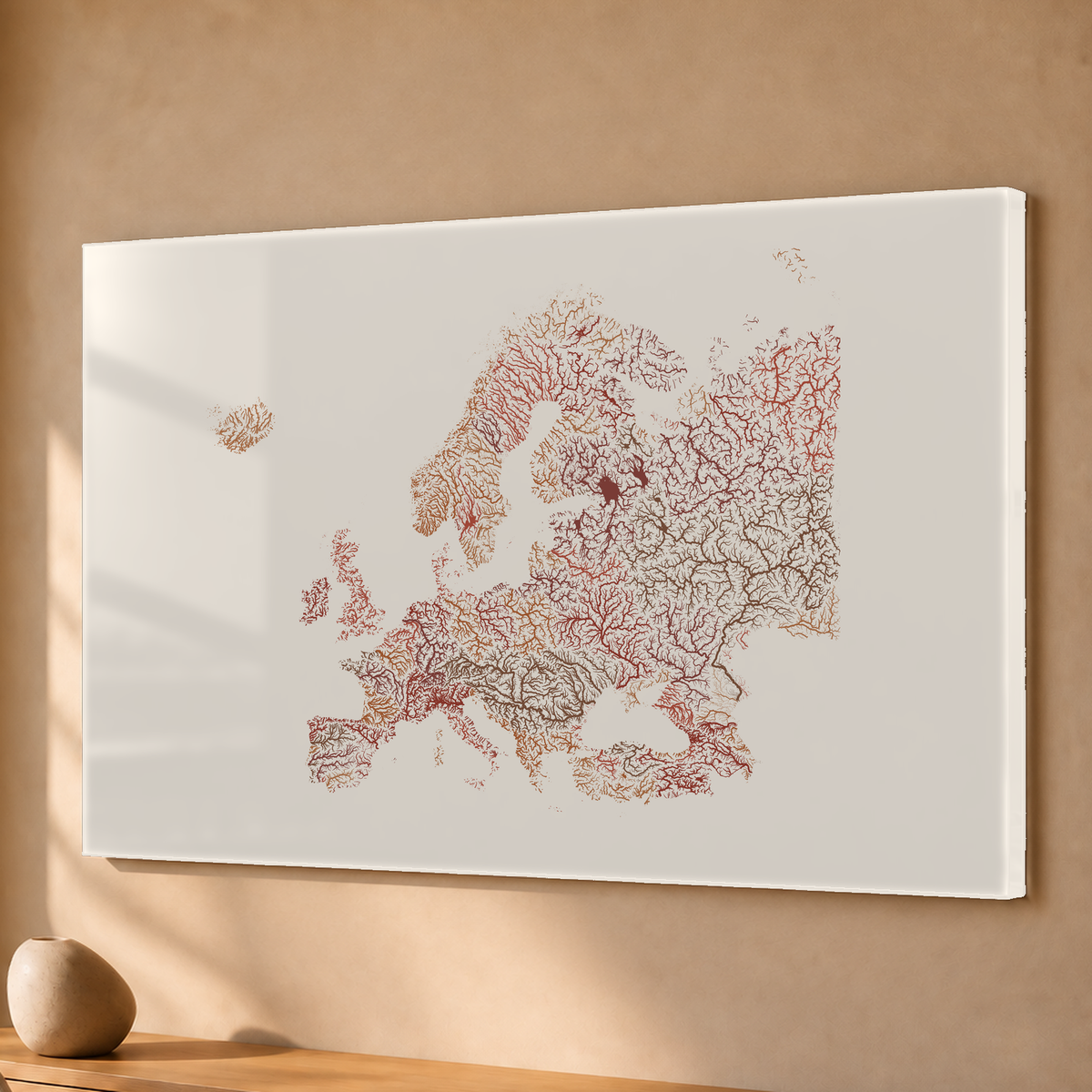 Beautiful Rivers — Europa — Terracota e areia, Acrílico · 40 × 60 cm, Sem margem