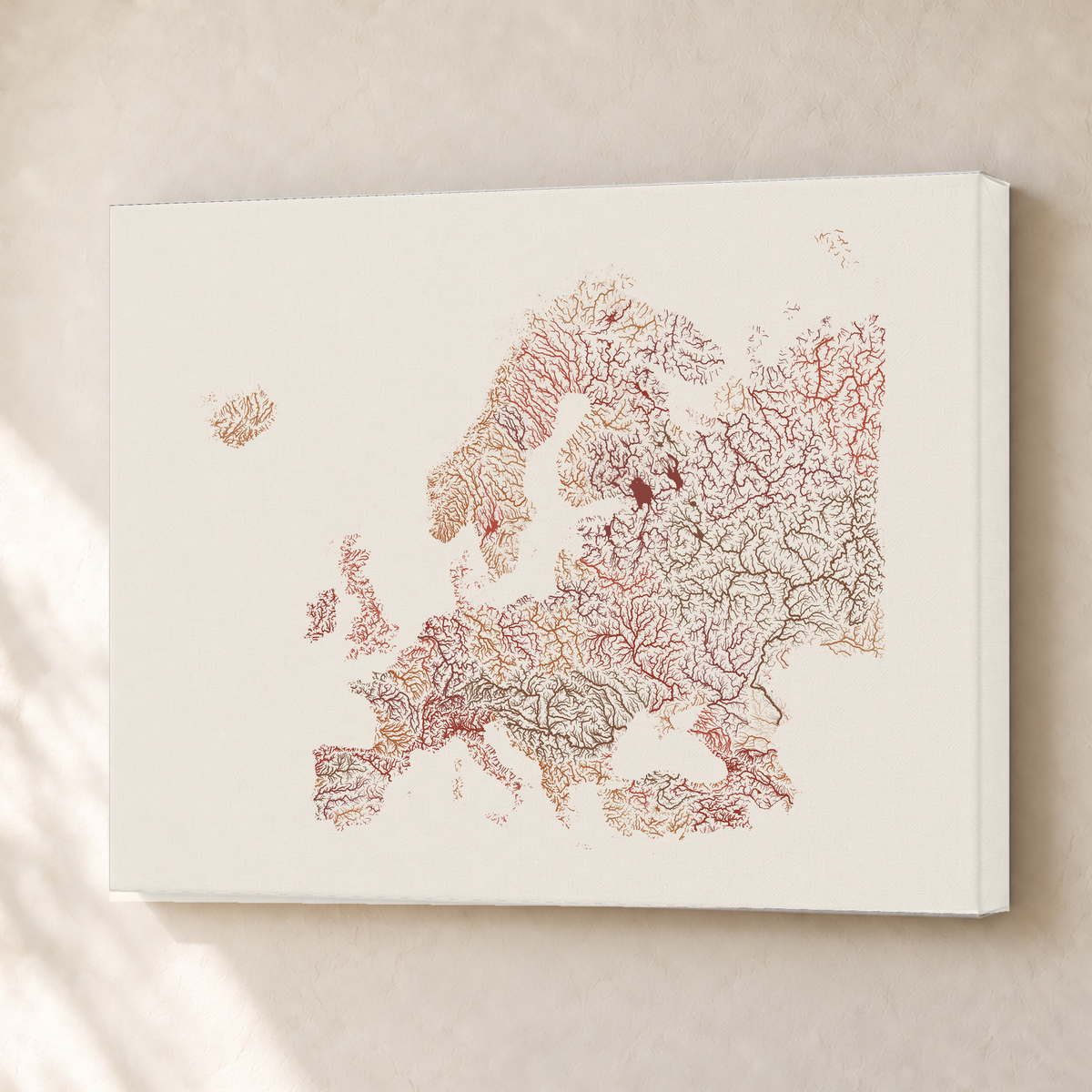 Beautiful Rivers — Europa — Terracota e areia, Canvas · 30 × 40 cm, Sem margem