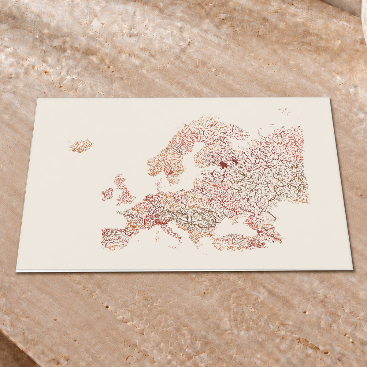 Beautiful Rivers — Europa — Terracota e areia, Impressão fine art · 30 × 40 cm, Sem margem