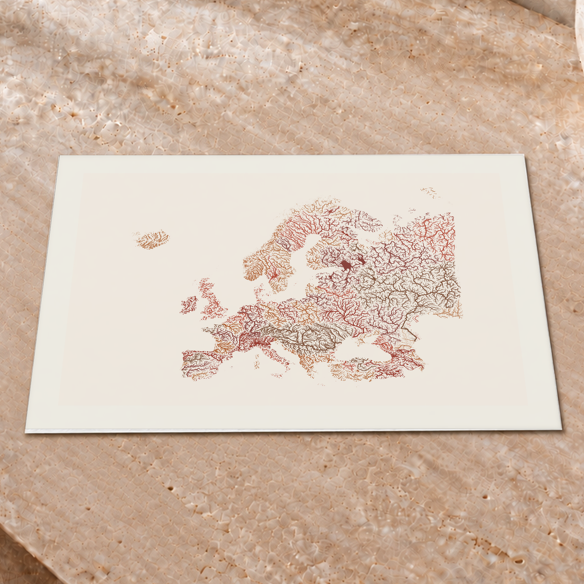 Beautiful Rivers — Europa — Terracota e areia, Impressão fine art · 30 × 40 cm, Margem branca