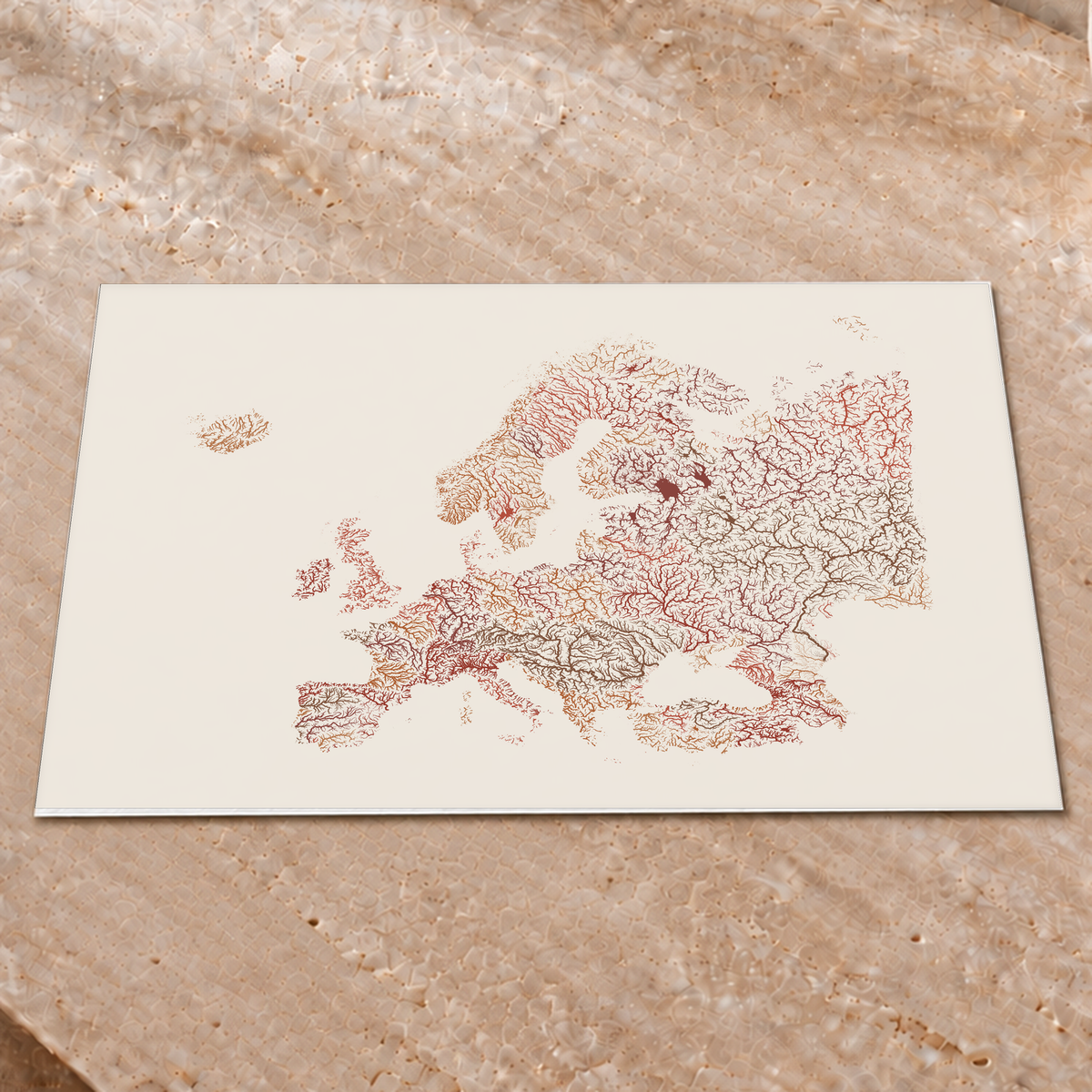Beautiful Rivers — Europa — Terracota e areia, Impressão fine art · 45 × 60 cm, Sem margem