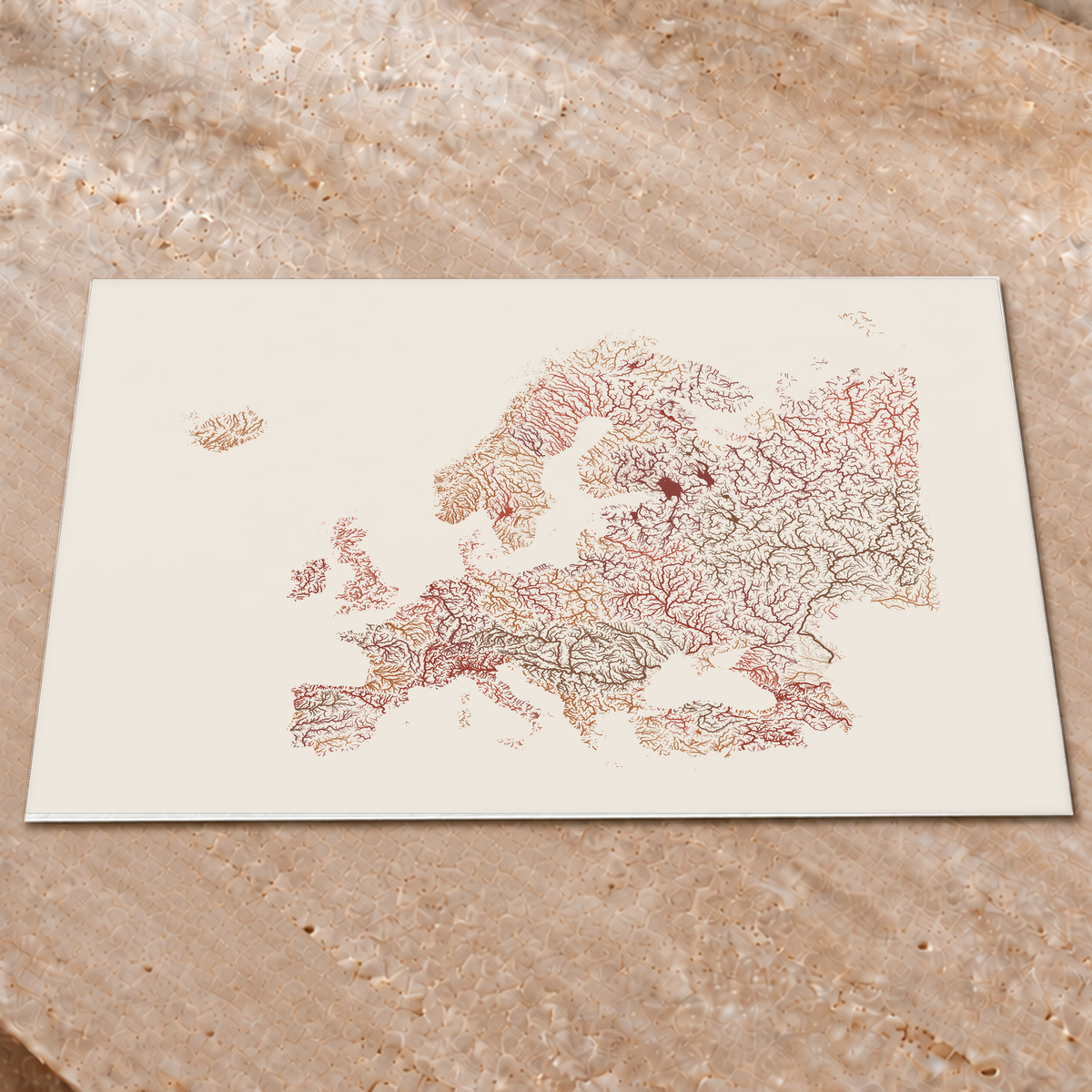 Beautiful Rivers — Europa — Terracota e areia, Impressão fine art · 60 × 80 cm, Sem margem
