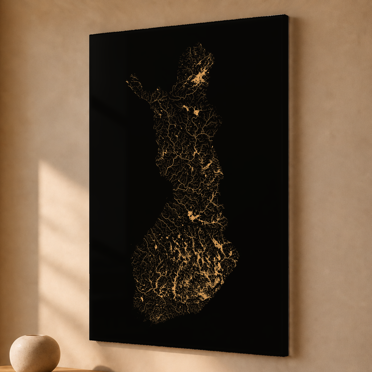 Beautiful Rivers — Finlândia — Cobre, Acrílico · 40 × 60 cm, Sem margem