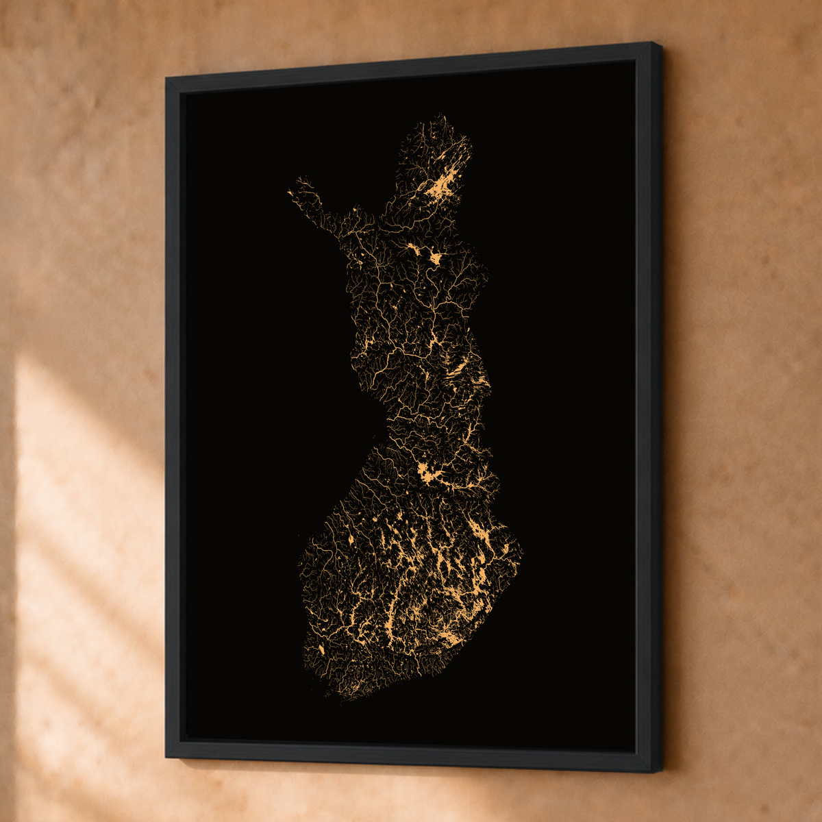 Beautiful Rivers — Finlândia — Cobre, Fine art emoldurado · 30 × 40 cm, Preto · Sem margem