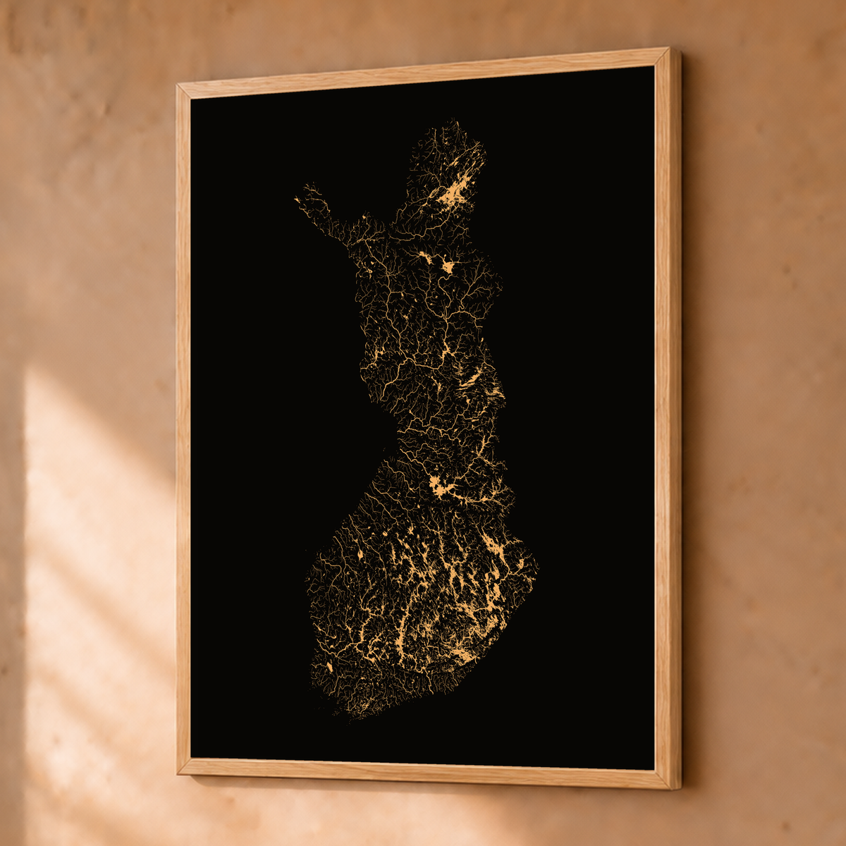 Beautiful Rivers — Finlândia — Cobre, Fine art emoldurado · 30 × 40 cm, Natural · Sem margem