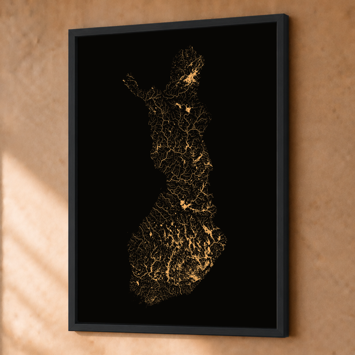 Beautiful Rivers — Finlândia — Cobre, Fine art emoldurado · 45 × 60 cm, Preto · Sem margem