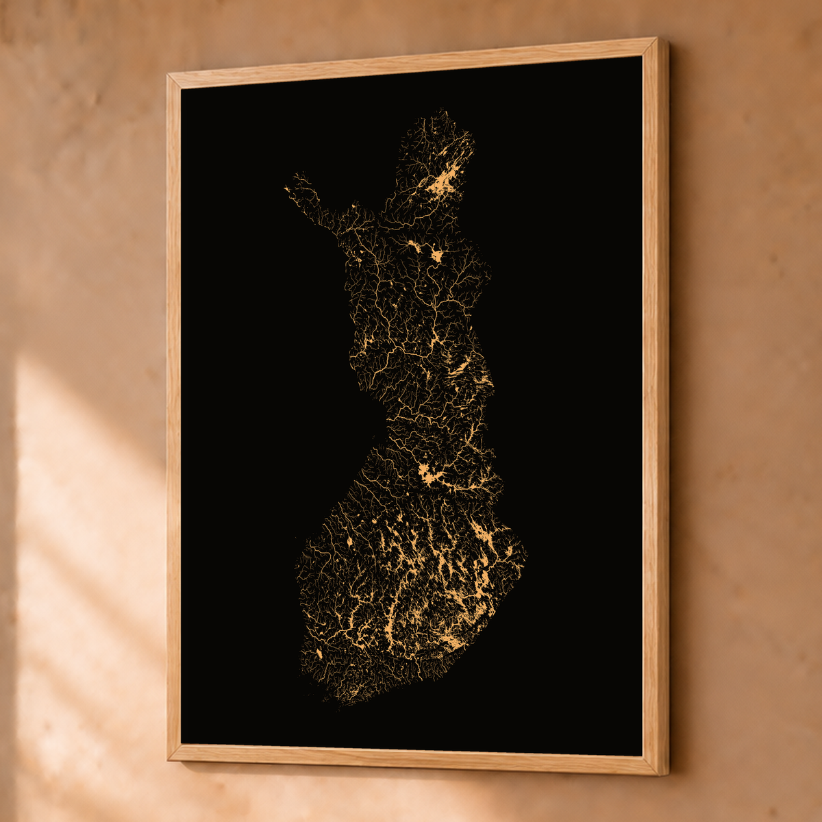 Beautiful Rivers — Finlândia — Cobre, Fine art emoldurado · 45 × 60 cm, Natural · Sem margem