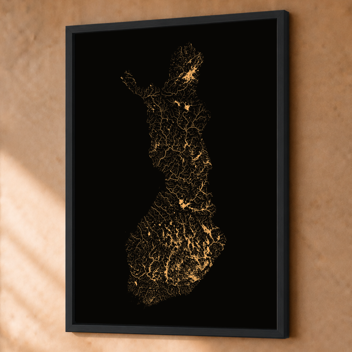 Beautiful Rivers — Finlândia — Cobre, Fine art emoldurado · 60 × 80 cm, Preto · Sem margem
