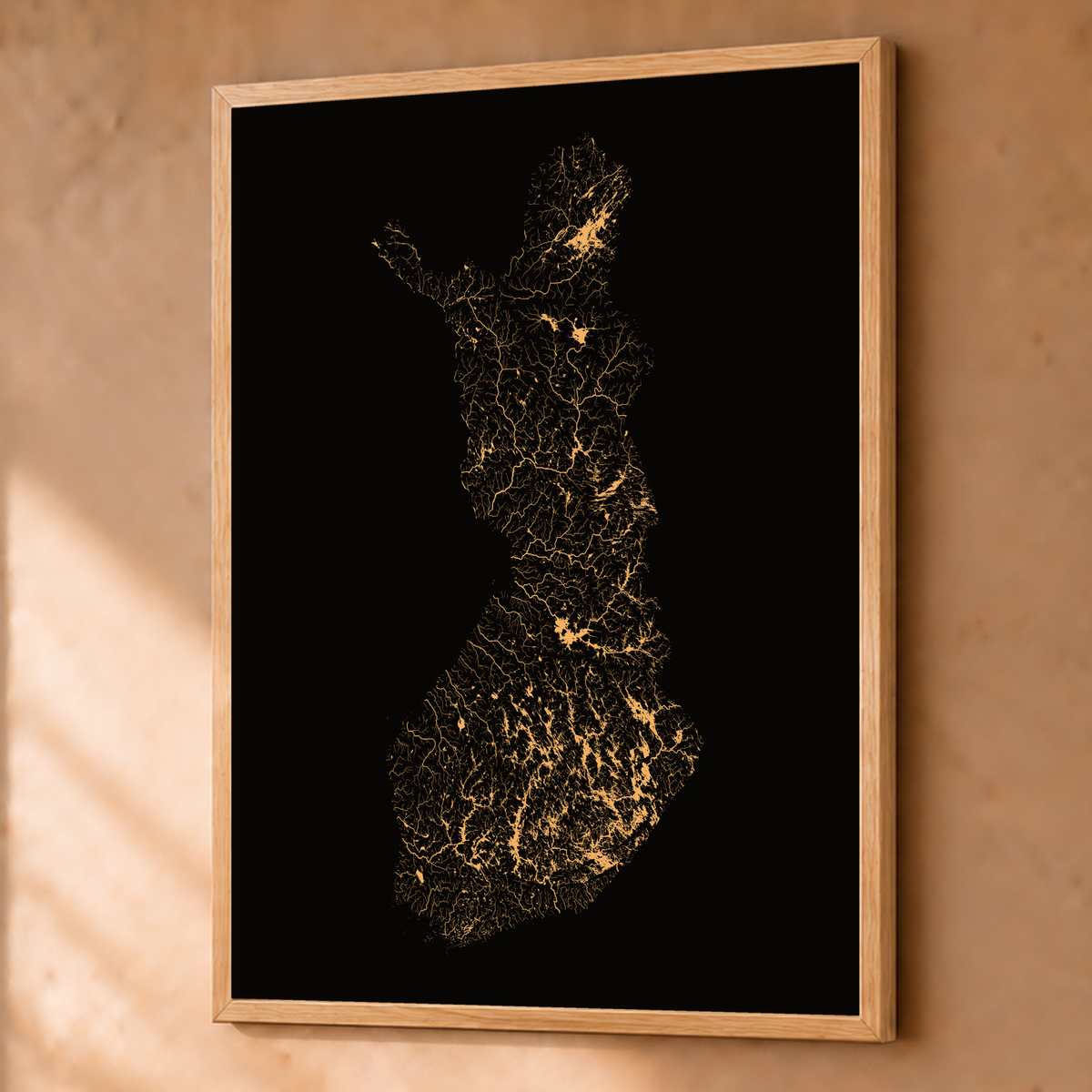 Beautiful Rivers — Finlândia — Cobre, Fine art emoldurado · 60 × 80 cm, Natural · Sem margem