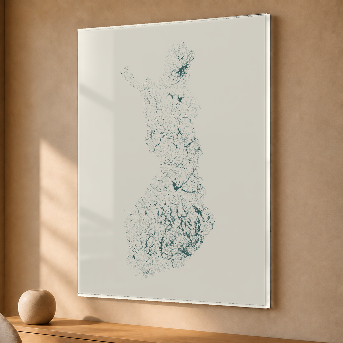 Beautiful Rivers — Finlândia — Natural e luminosa, Acrílico · 30 × 40 cm, Sem margem