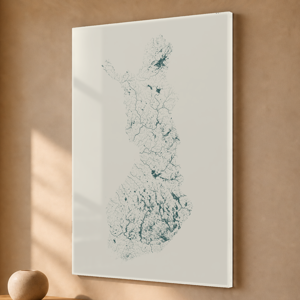 Beautiful Rivers — Finlândia — Natural e luminosa, Acrílico · 40 × 60 cm, Sem margem
