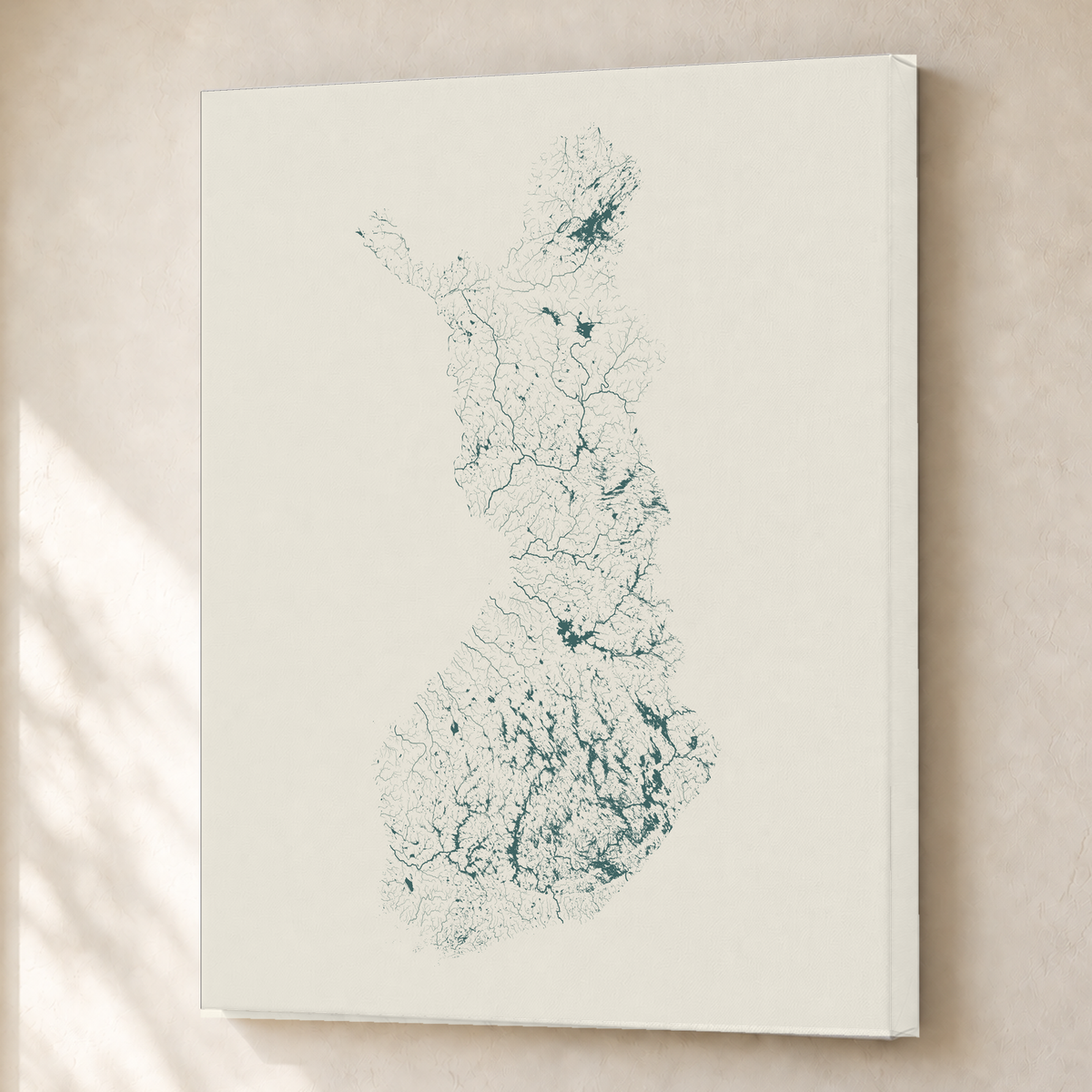 Beautiful Rivers — Finlândia — Natural e luminosa, Canvas · 45 × 60 cm, Sem margem