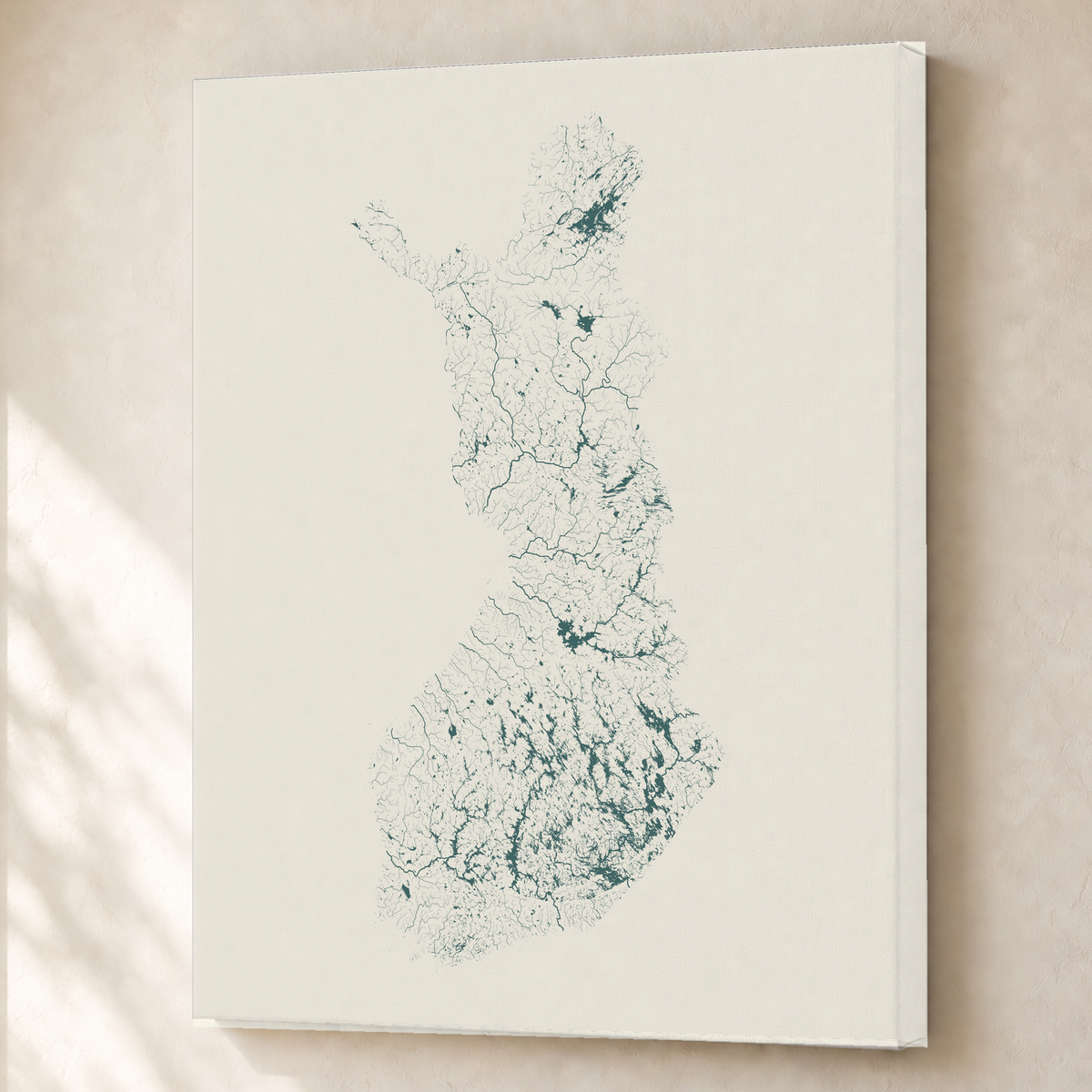Beautiful Rivers — Finlândia — Natural e luminosa, Canvas · 60 × 80 cm, Sem margem