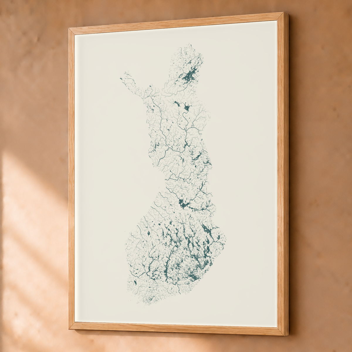 Beautiful Rivers — Finlândia — Natural e luminosa, Fine art emoldurado · 60 × 80 cm, Natural · Sem margem