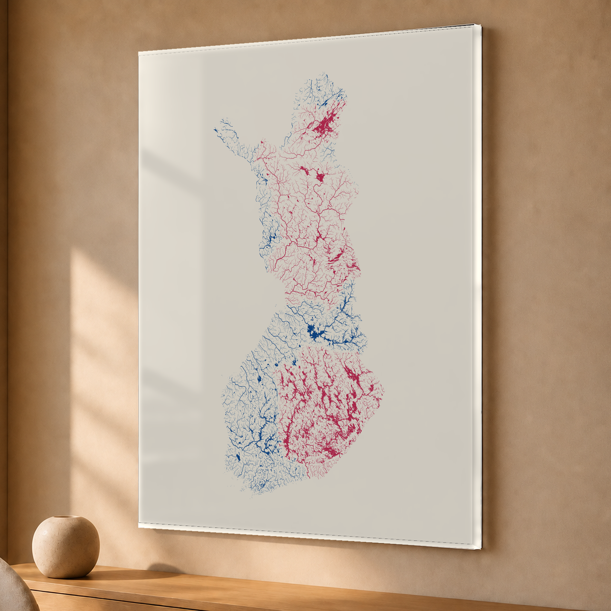 Beautiful Rivers — Finlândia — Risografia, Acrílico · 30 × 40 cm, Sem margem
