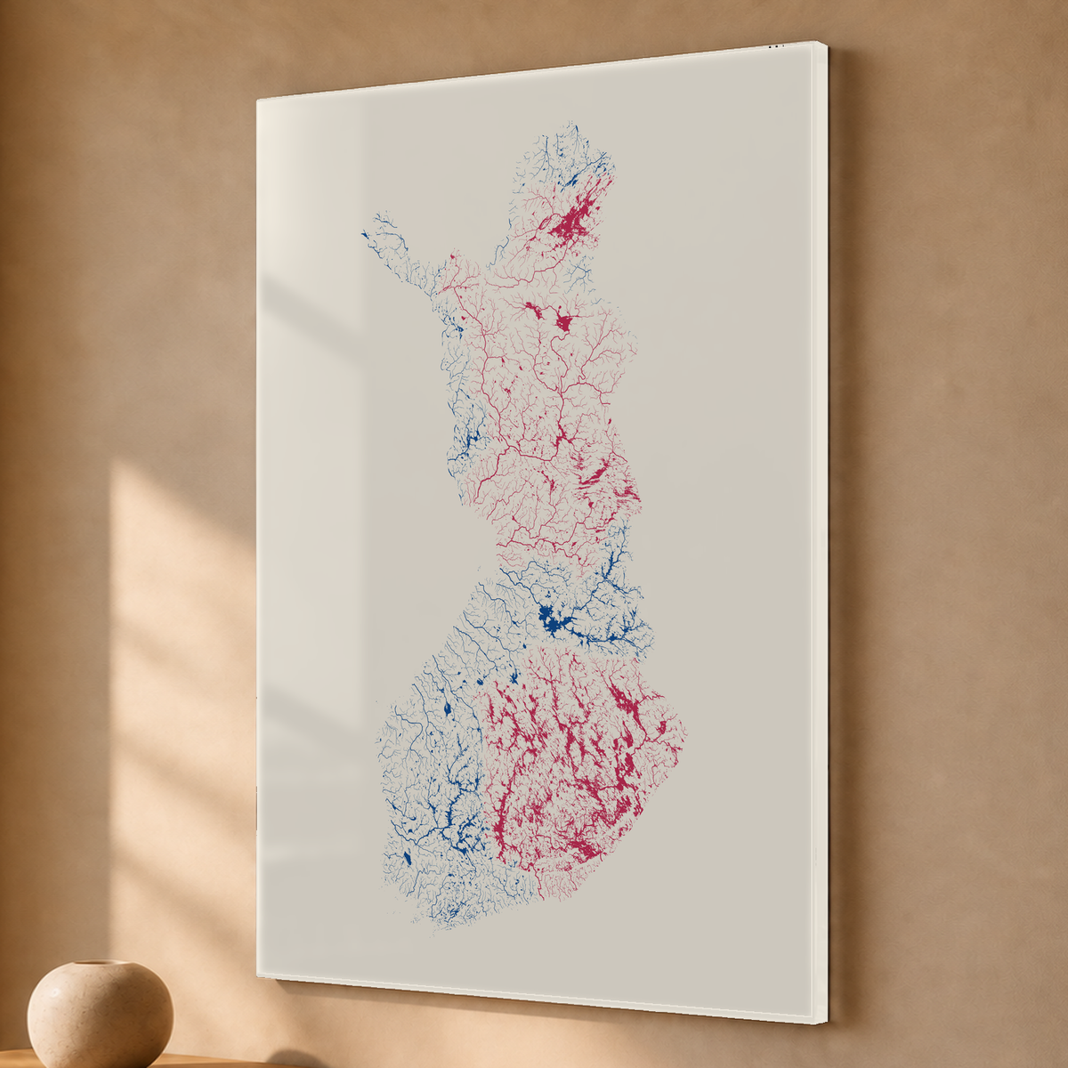 Beautiful Rivers — Finlândia — Risografia, Acrílico · 40 × 60 cm, Sem margem