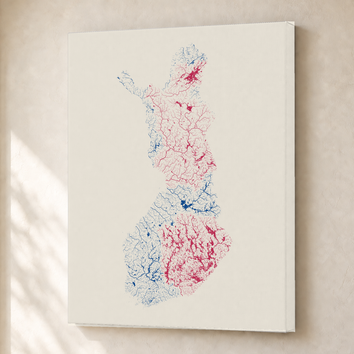 Beautiful Rivers — Finlândia — Risografia, Canvas · 30 × 40 cm, Sem margem