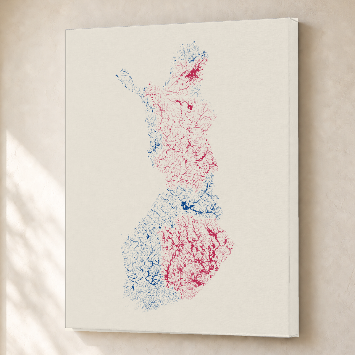 Beautiful Rivers — Finlândia — Risografia, Canvas · 45 × 60 cm, Sem margem