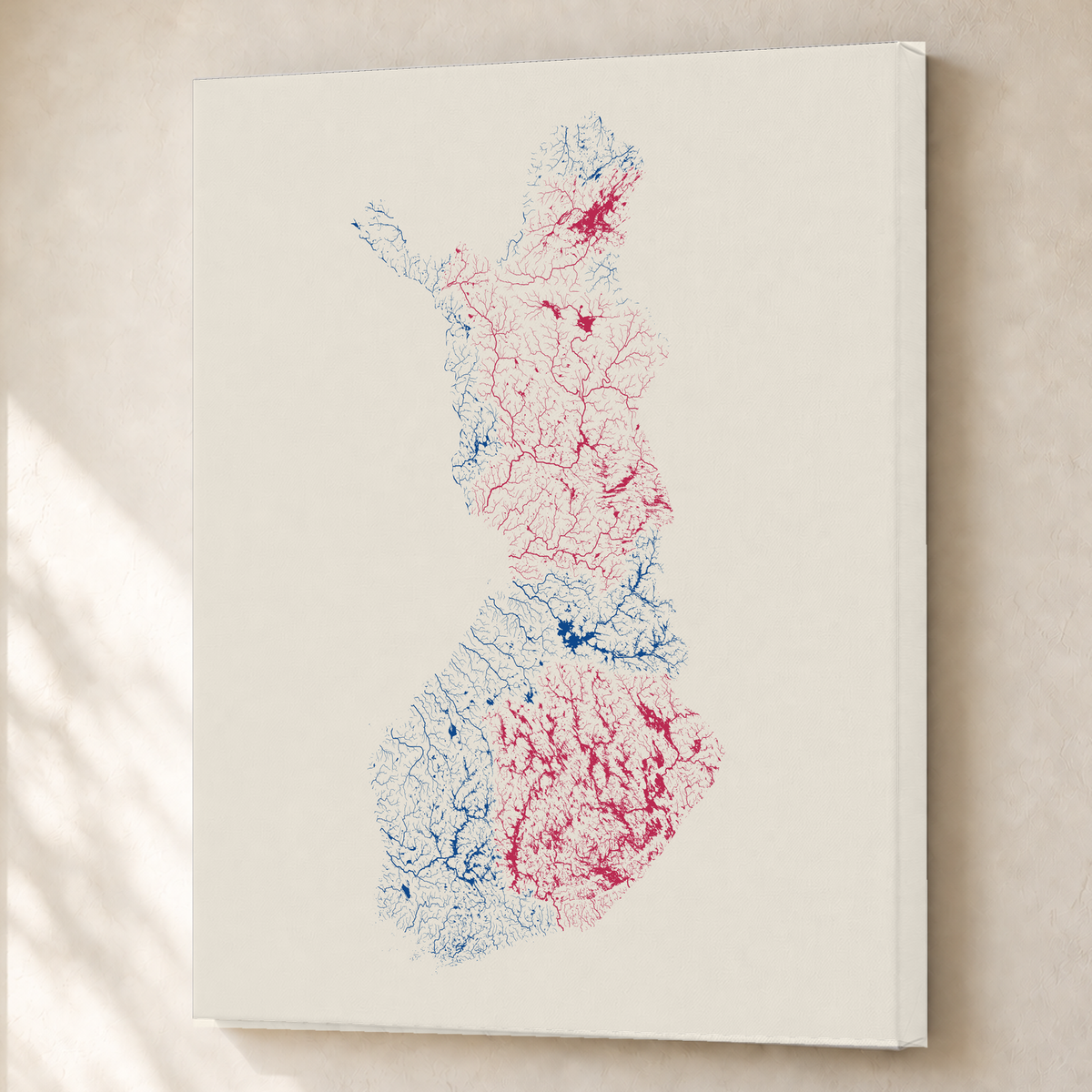 Beautiful Rivers — Finlândia — Risografia, Canvas · 60 × 80 cm, Sem margem