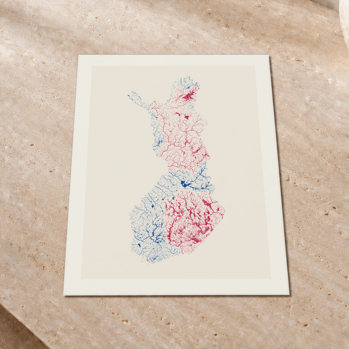 Beautiful Rivers — Finlândia — Risografia, Impressão fine art · 30 × 40 cm, Margem branca