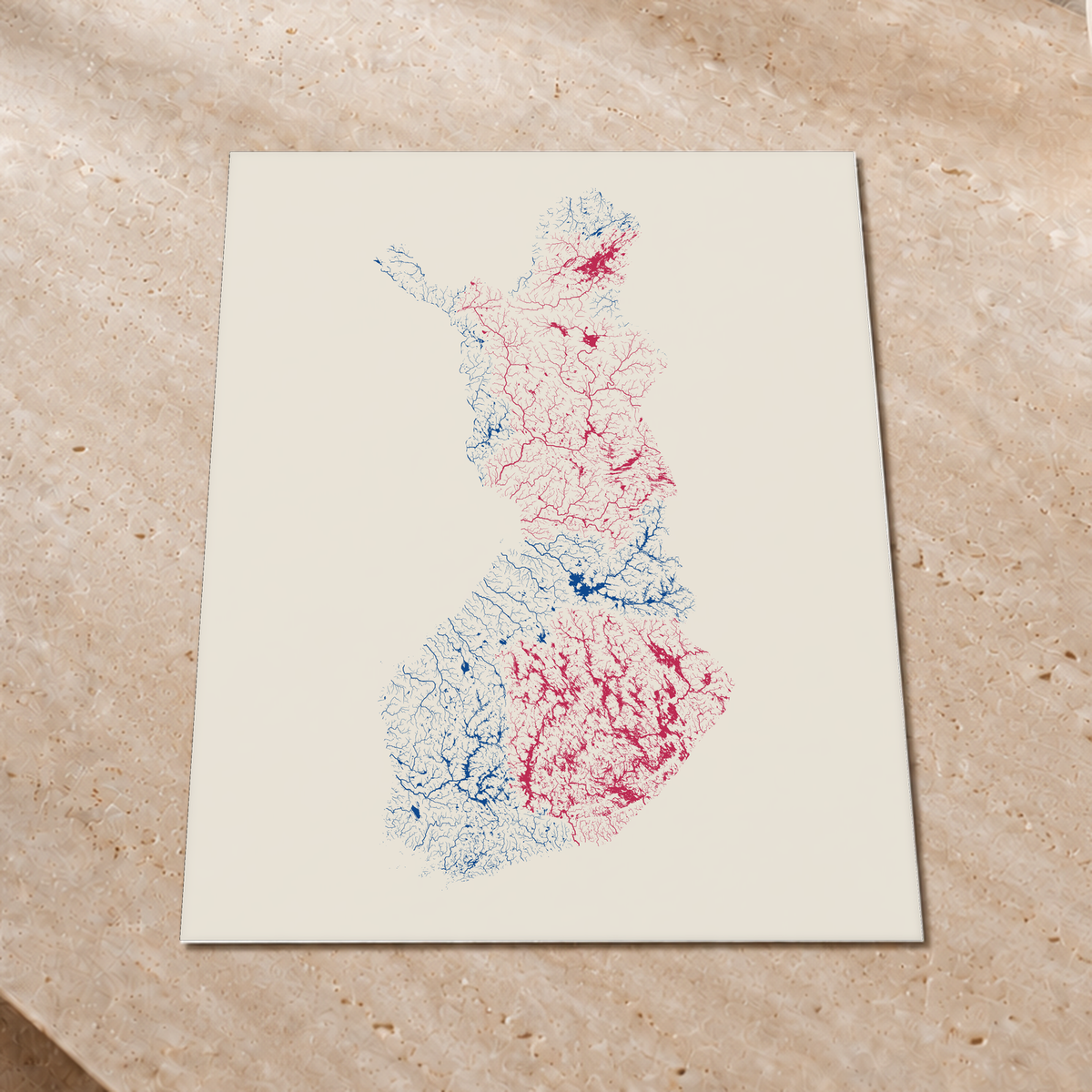 Beautiful Rivers — Finlândia — Risografia, Impressão fine art · 60 × 80 cm, Sem margem