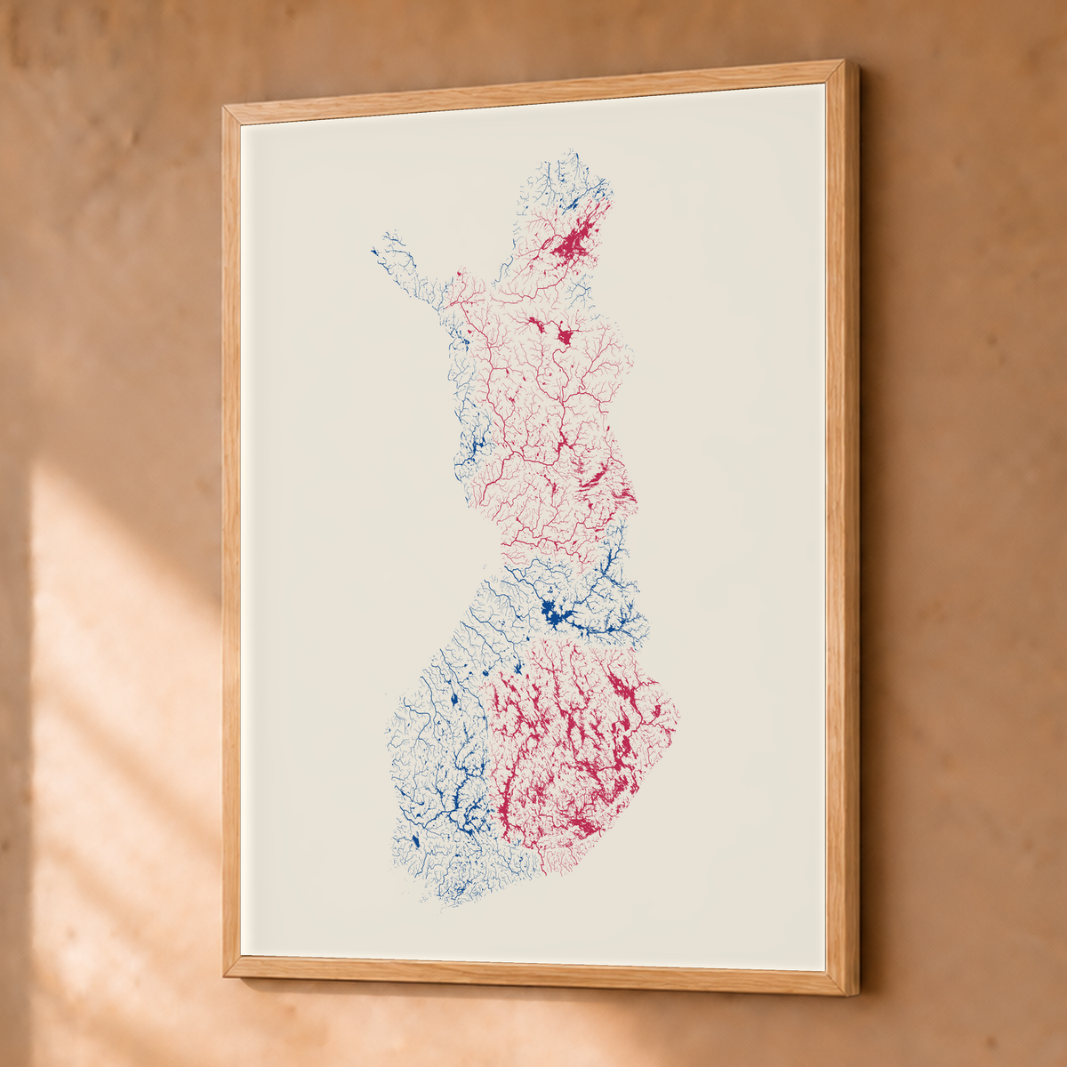 Beautiful Rivers — Finlândia — Risografia, Fine art emoldurado · 30 × 40 cm, Natural · Sem margem