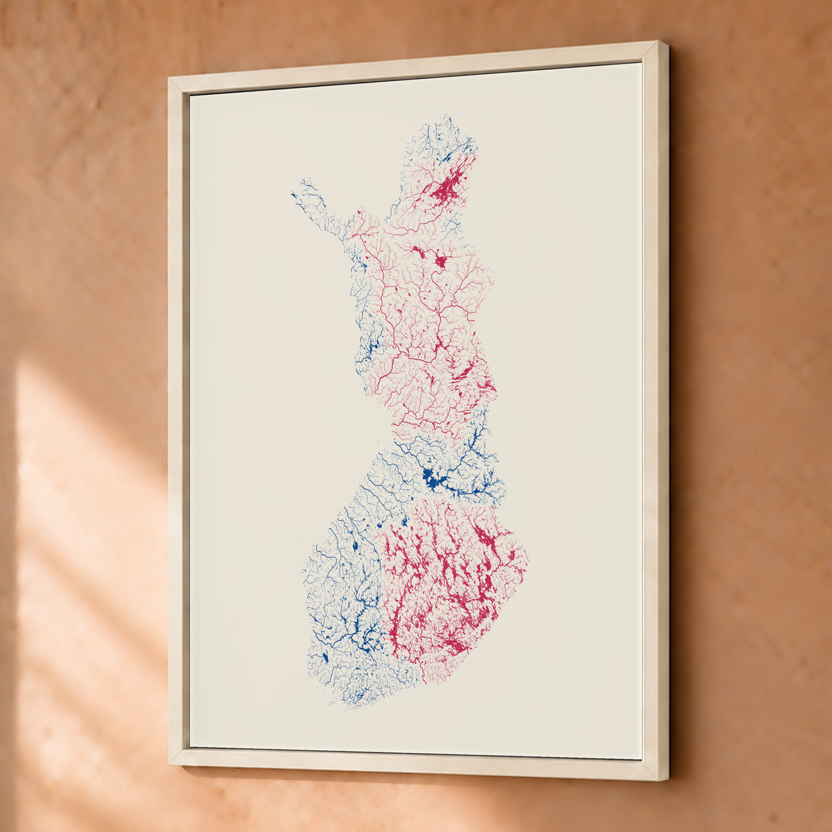 Beautiful Rivers — Finlândia — Risografia, Fine art emoldurado · 30 × 40 cm, Branco · Sem margem