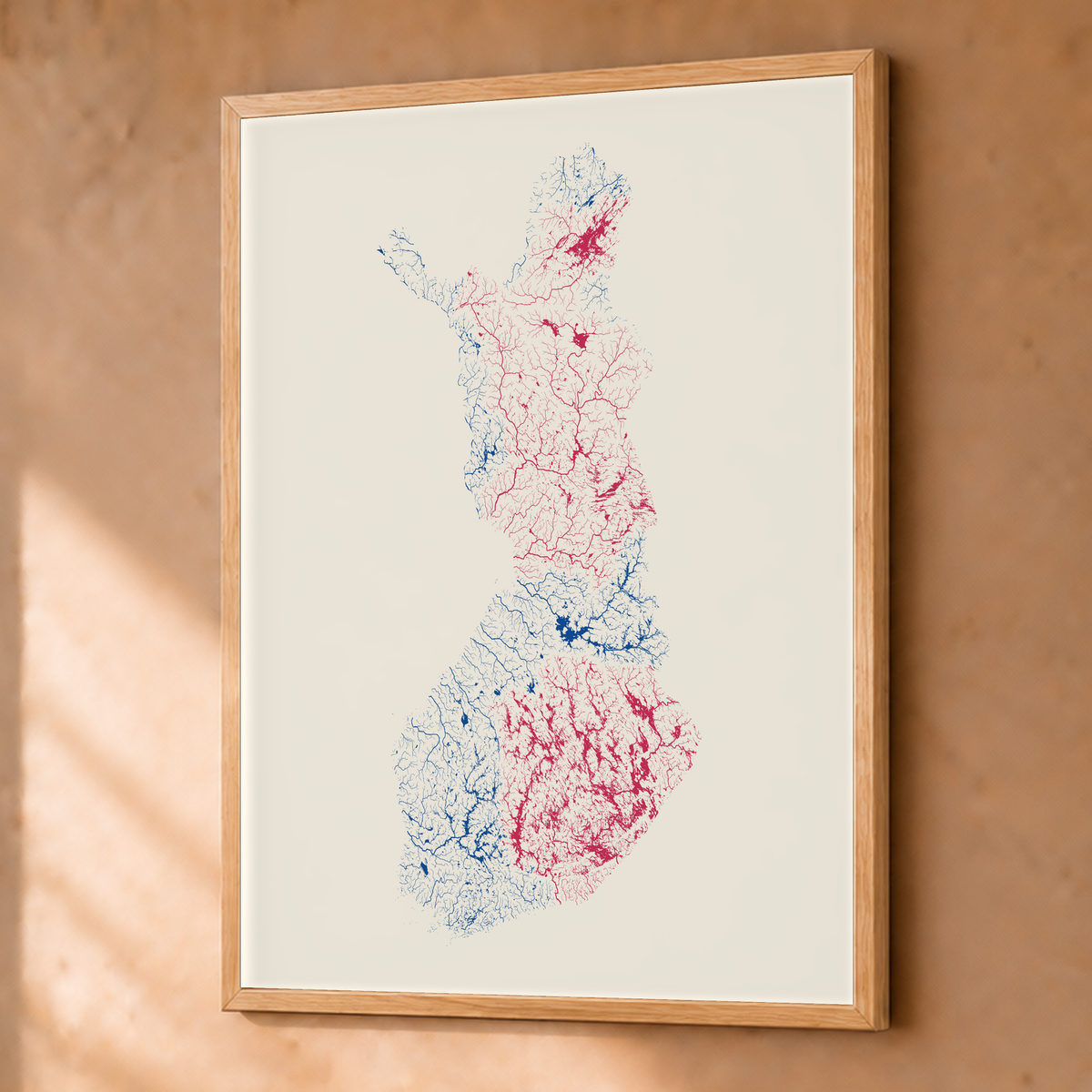 Beautiful Rivers — Finlândia — Risografia, Fine art emoldurado · 45 × 60 cm, Natural · Sem margem