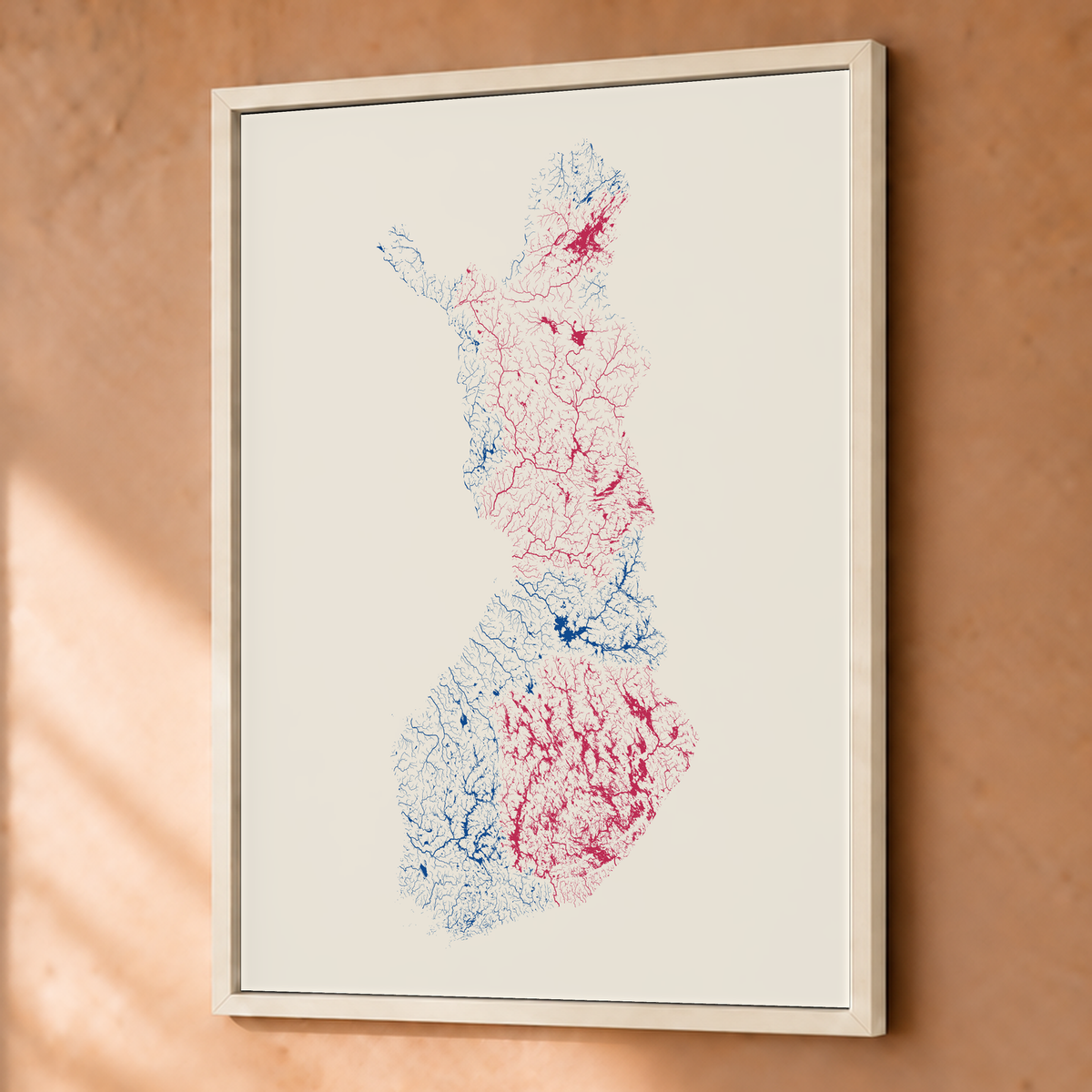 Beautiful Rivers — Finlândia — Risografia, Fine art emoldurado · 45 × 60 cm, Branco · Sem margem