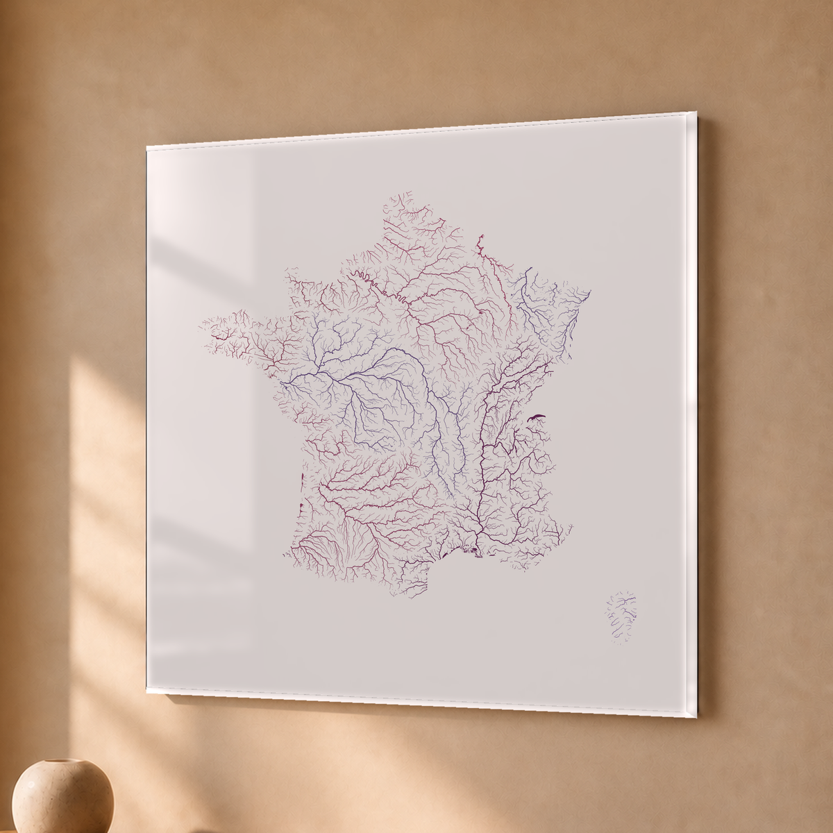 Beautiful Rivers — França — Ameixa e rosé, Acrílico · 30 × 30 cm, Sem margem