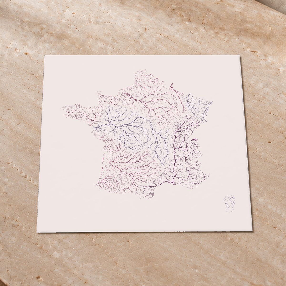 Beautiful Rivers — França — Ameixa e rosé, Impressão fine art · 76 × 76 cm, Sem margem