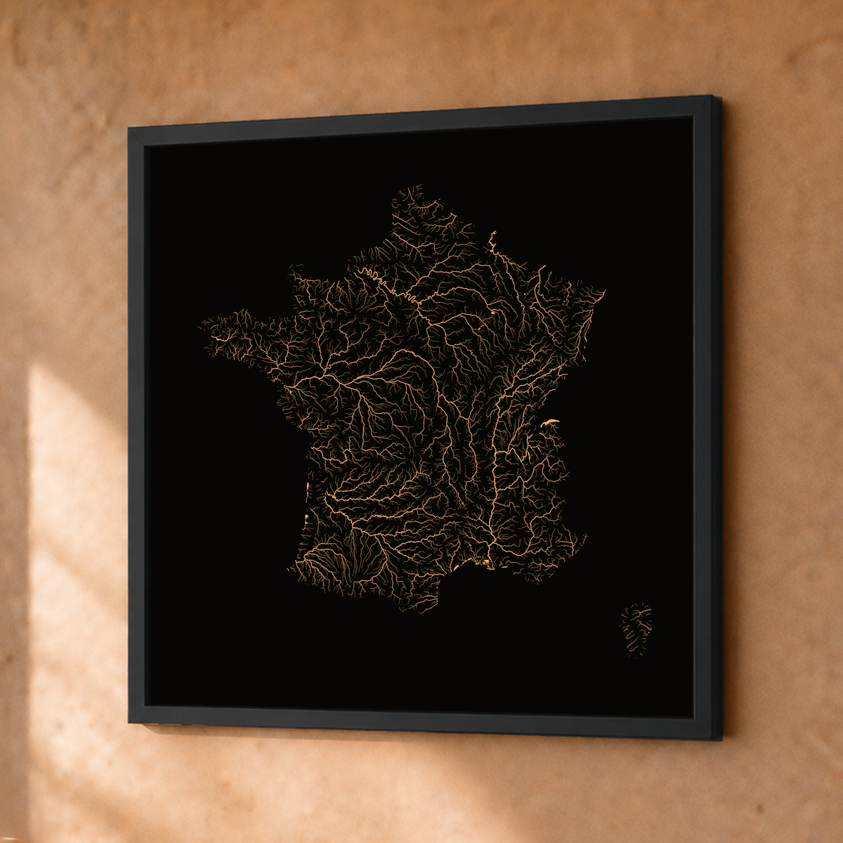 Beautiful Rivers — França — Cobre, Fine art emoldurado · 30 × 30 cm, Preto · Sem margem