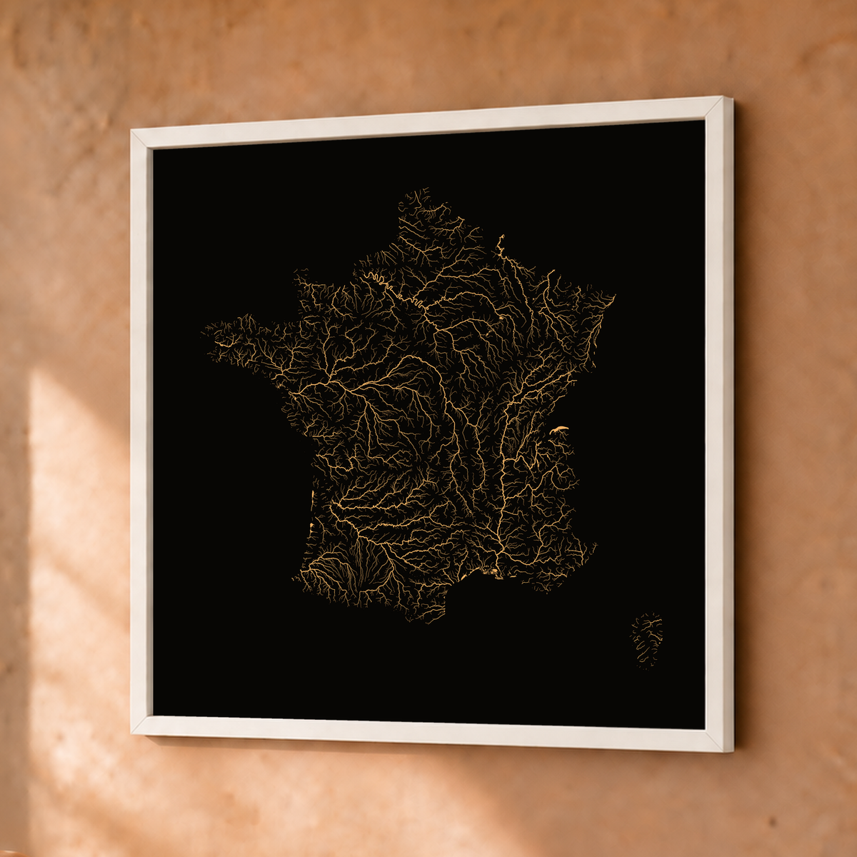 Beautiful Rivers — França — Cobre, Fine art emoldurado · 30 × 30 cm, Branco · Sem margem