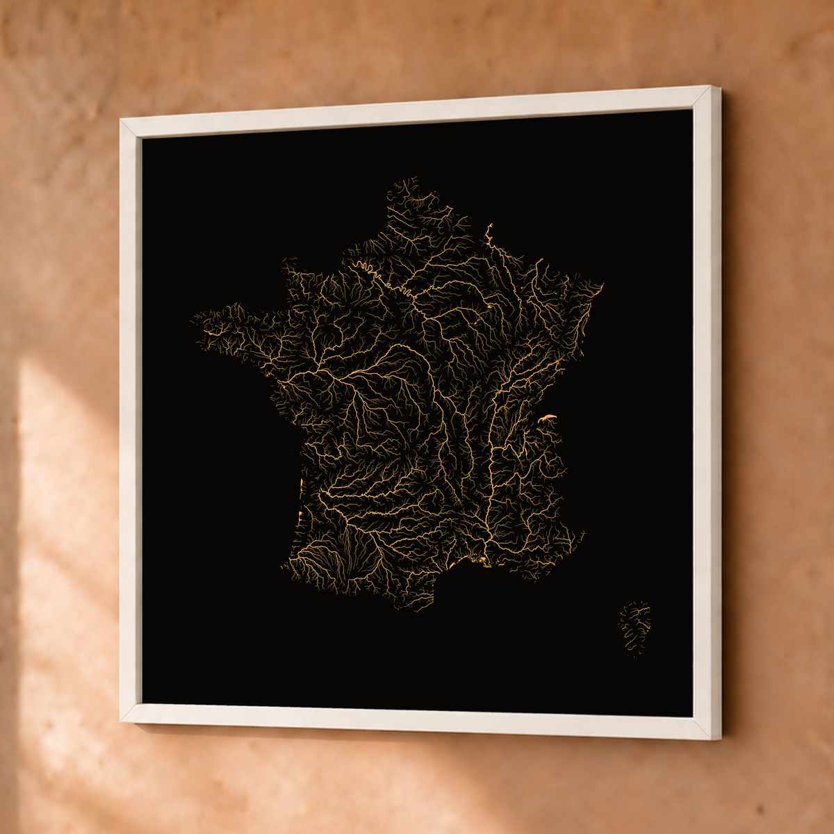 Beautiful Rivers — França — Cobre, Fine art emoldurado · 50 × 50 cm, Branco · Sem margem