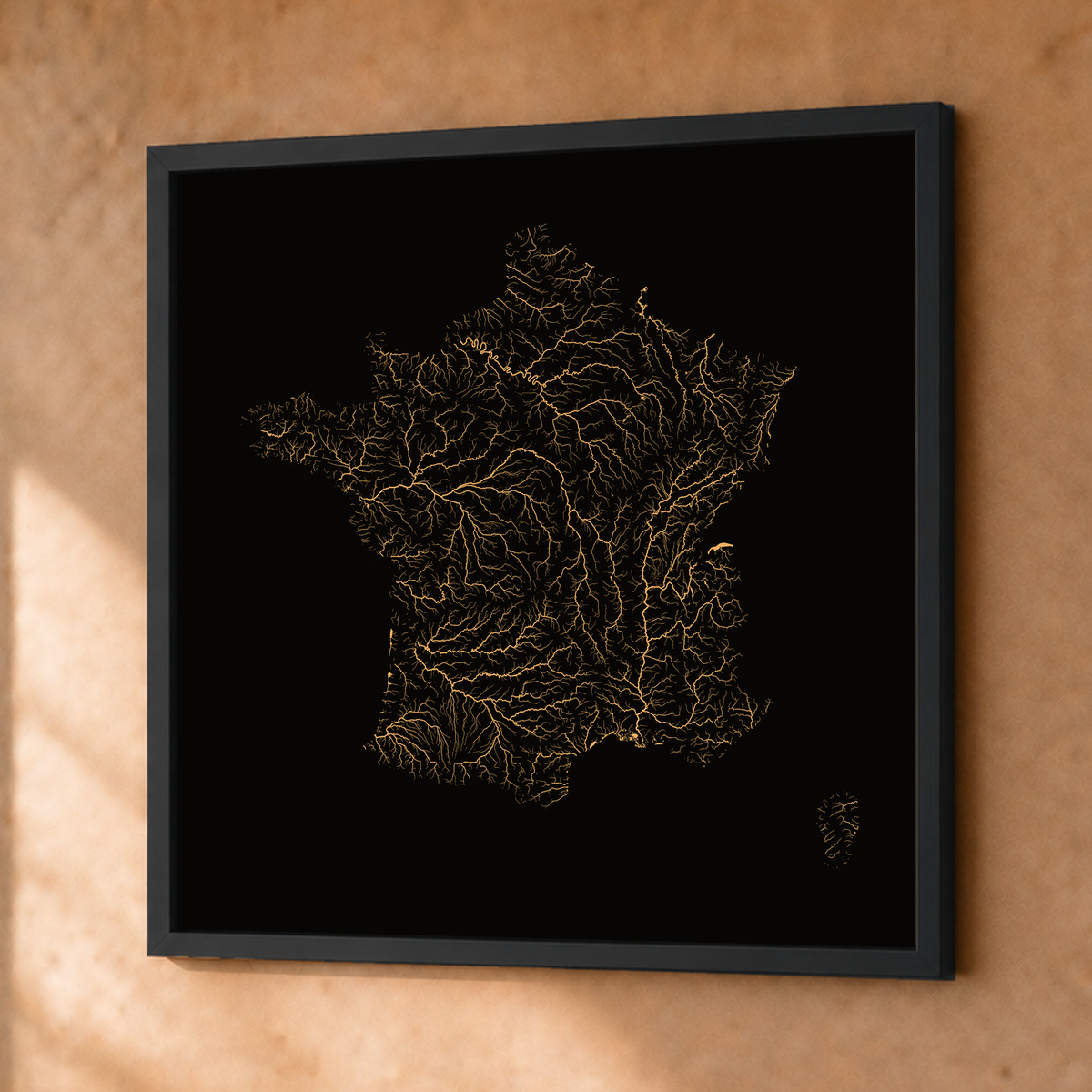 Beautiful Rivers — França — Cobre, Fine art emoldurado · 76 × 76 cm, Preto · Sem margem