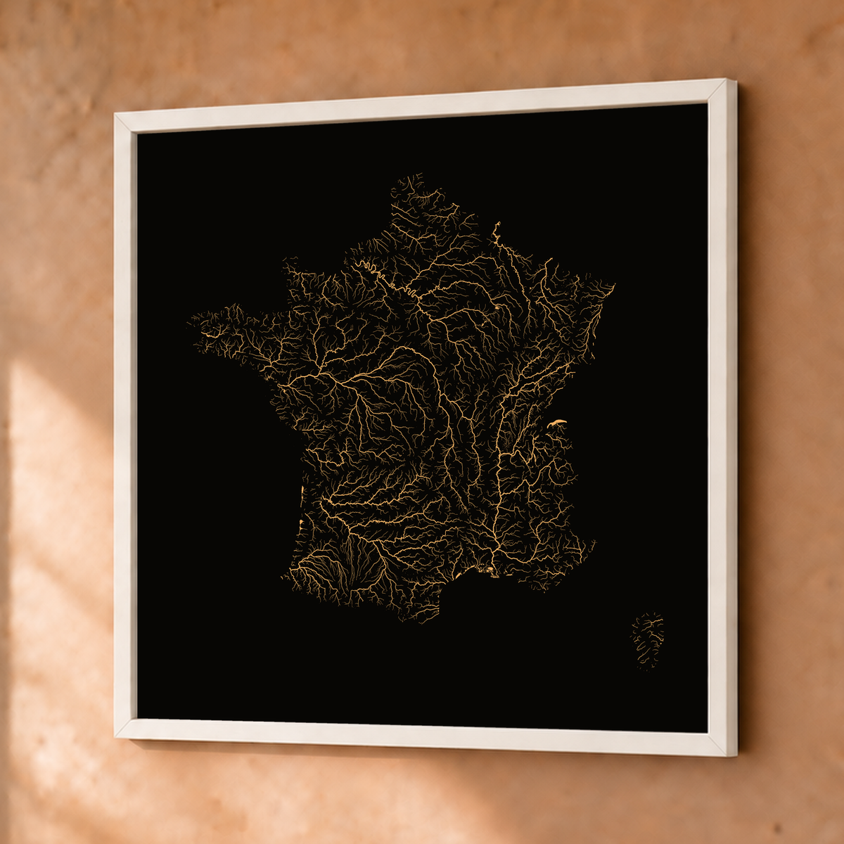 Beautiful Rivers — França — Cobre, Fine art emoldurado · 76 × 76 cm, Branco · Sem margem