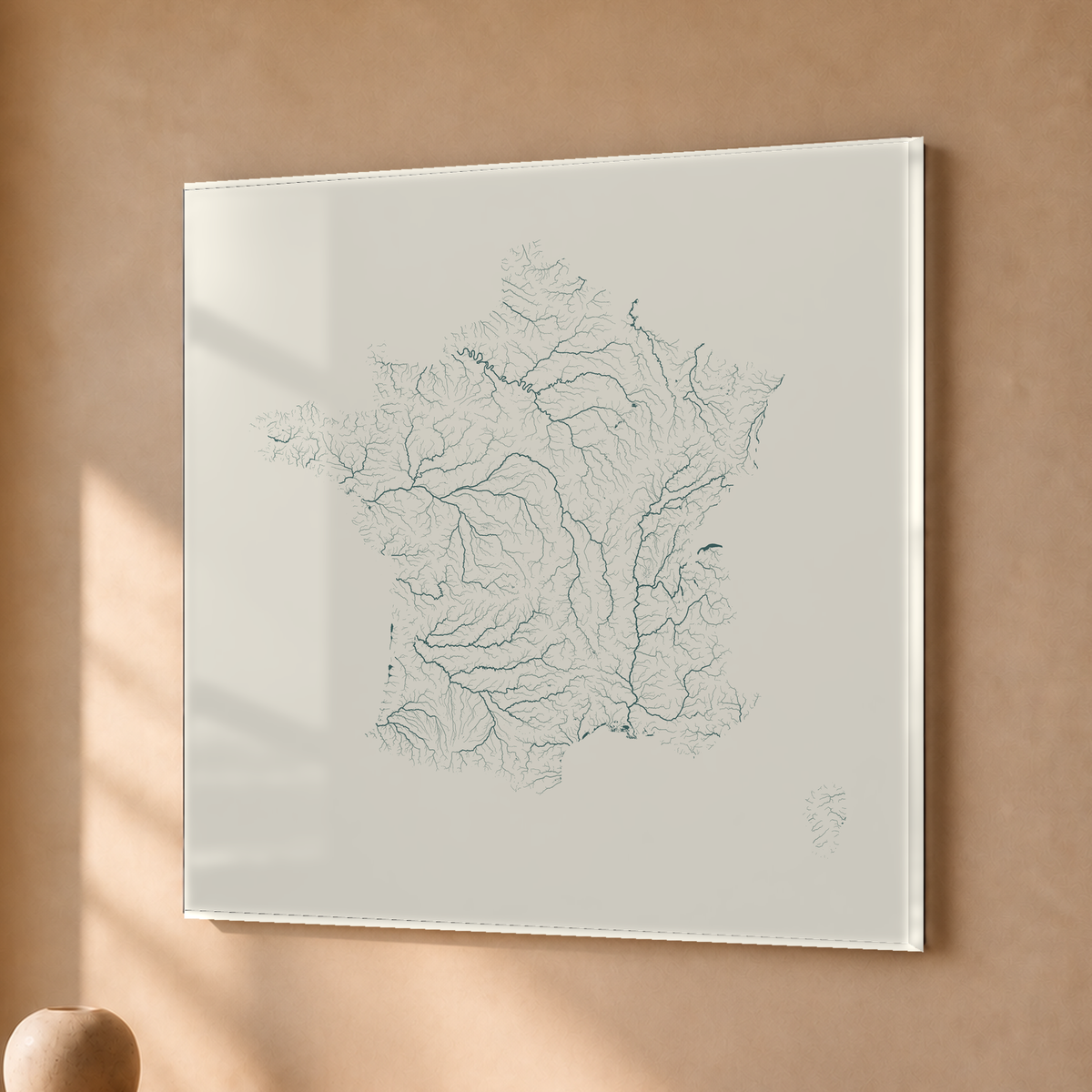 Beautiful Rivers — França — Natural e luminosa, Acrílico · 50 × 50 cm, Sem margem