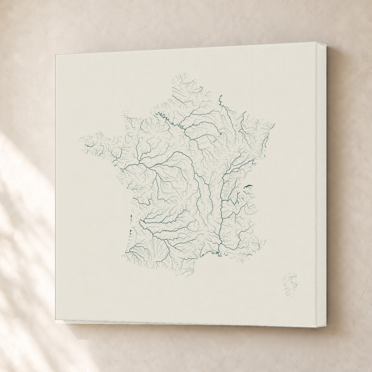 Beautiful Rivers — França — Natural e luminosa, Canvas · 30 × 30 cm, Sem margem