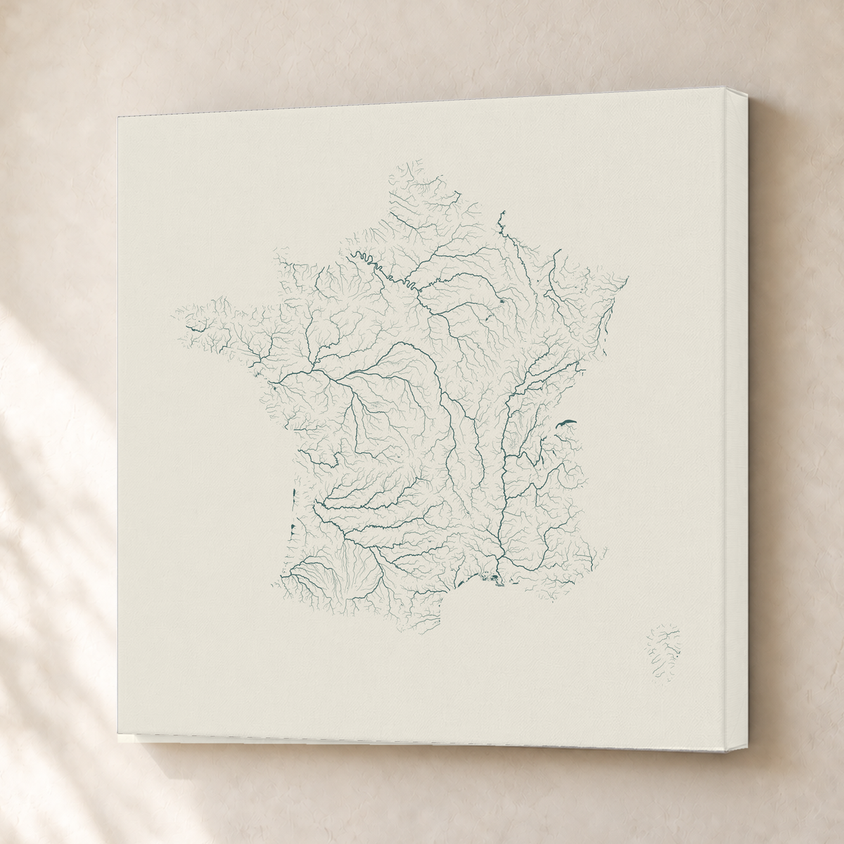 Beautiful Rivers — França — Natural e luminosa, Canvas · 50 × 50 cm, Sem margem