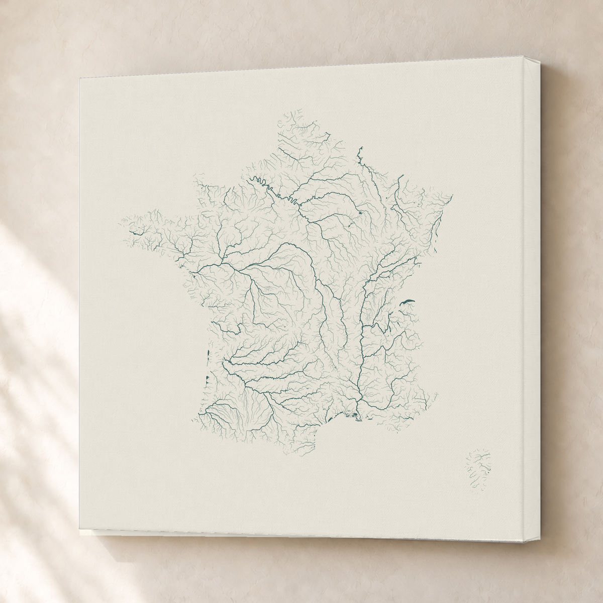 Beautiful Rivers — França — Natural e luminosa, Canvas · 76 × 76 cm, Sem margem