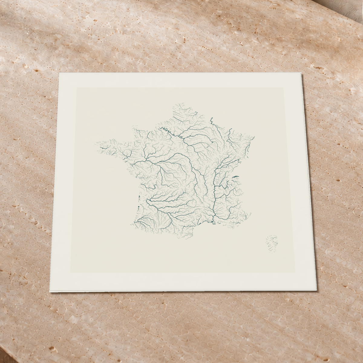 Beautiful Rivers — França — Natural e luminosa, Impressão fine art · 50 × 50 cm, Margem branca