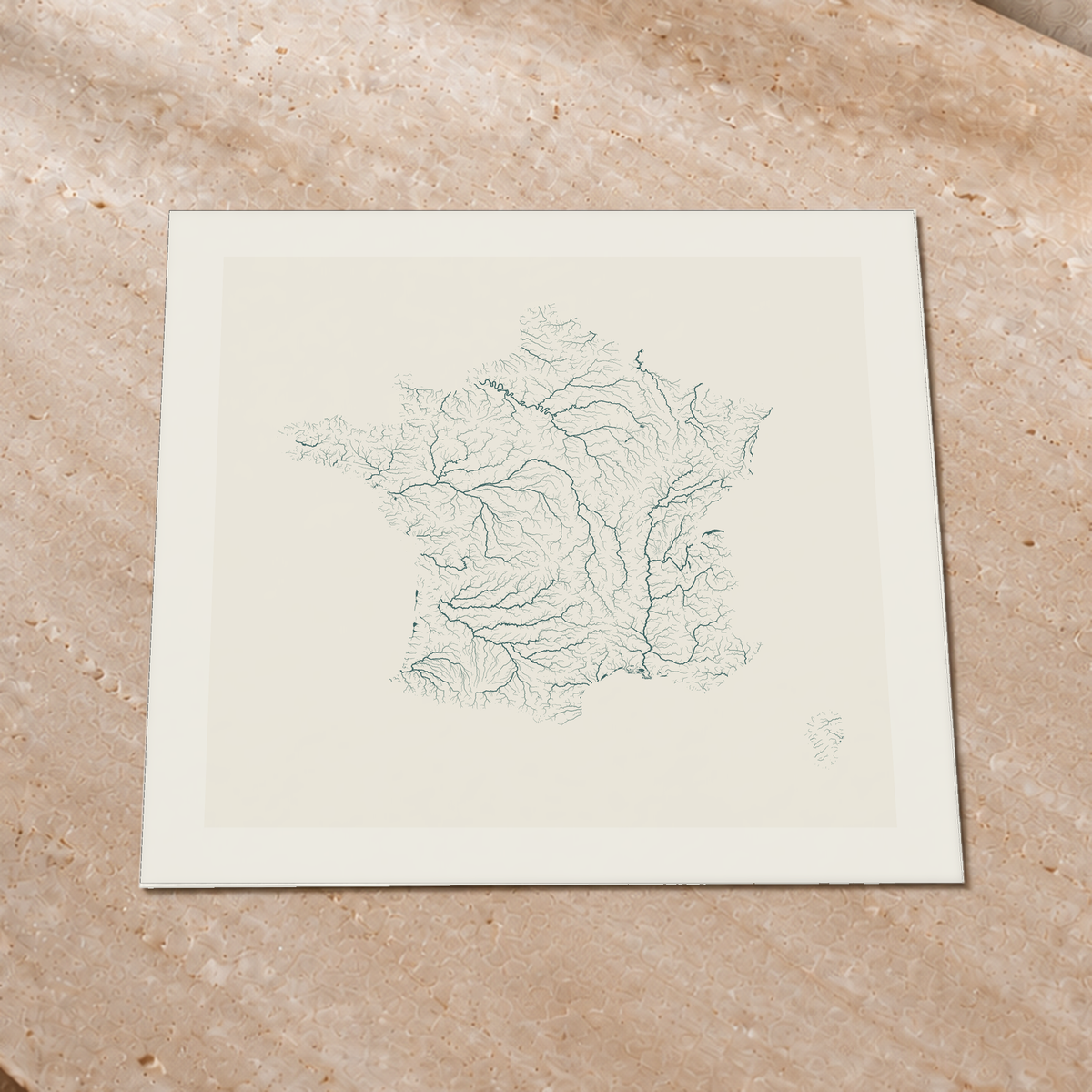 Beautiful Rivers — França — Natural e luminosa, Impressão fine art · 76 × 76 cm, Margem branca