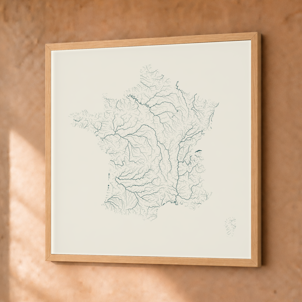 Beautiful Rivers — França — Natural e luminosa, Fine art emoldurado · 50 × 50 cm, Natural · Sem margem
