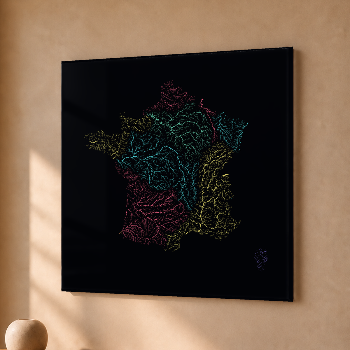 Beautiful Rivers — França — Neon por território, Acrílico · 30 × 30 cm, Sem margem