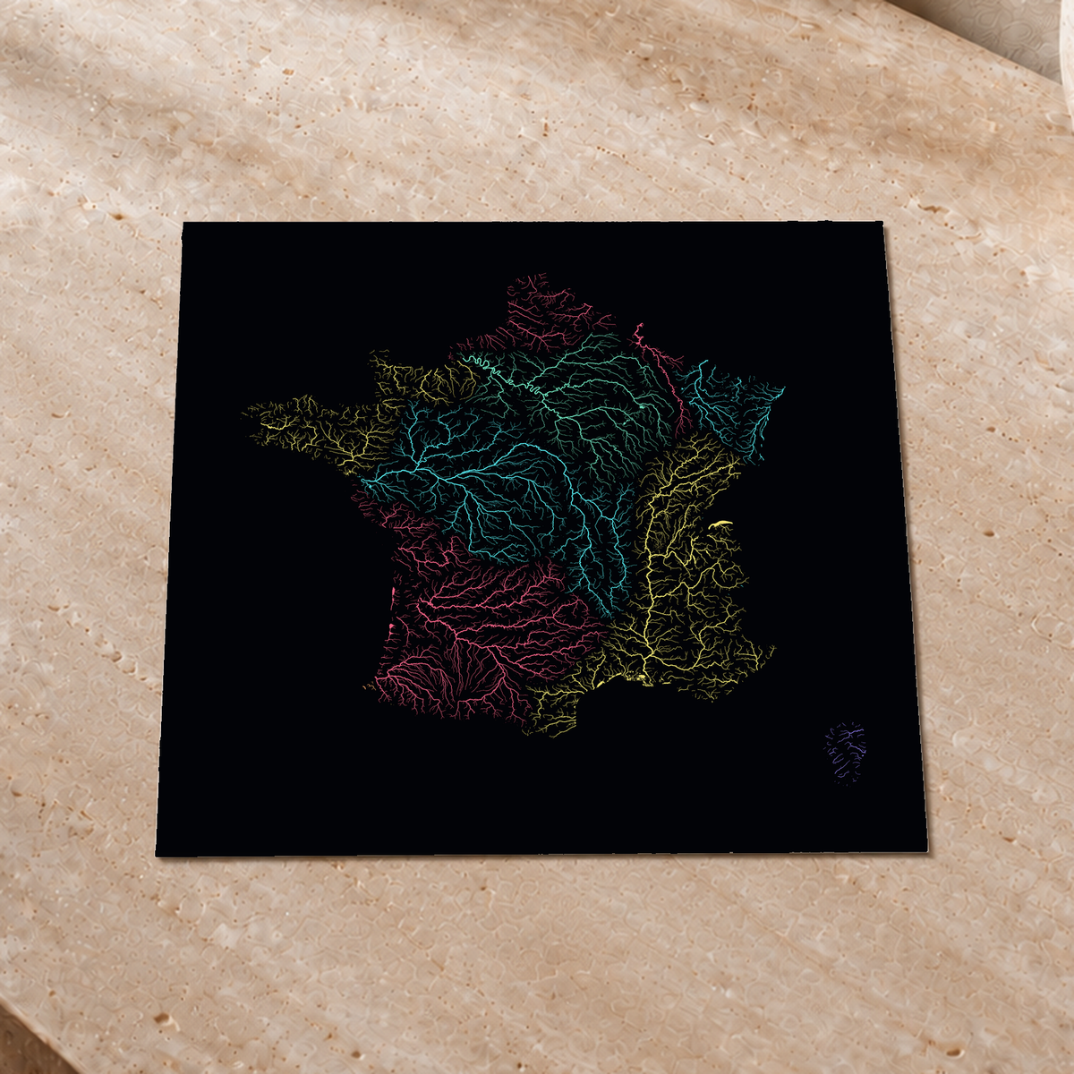Beautiful Rivers — França — Neon por território, Impressão fine art · 30 × 30 cm, Sem margem