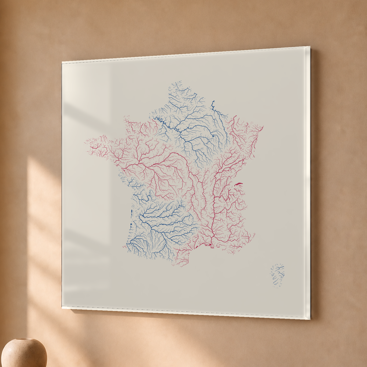 Beautiful Rivers — França — Risografia, Acrílico · 50 × 50 cm, Sem margem