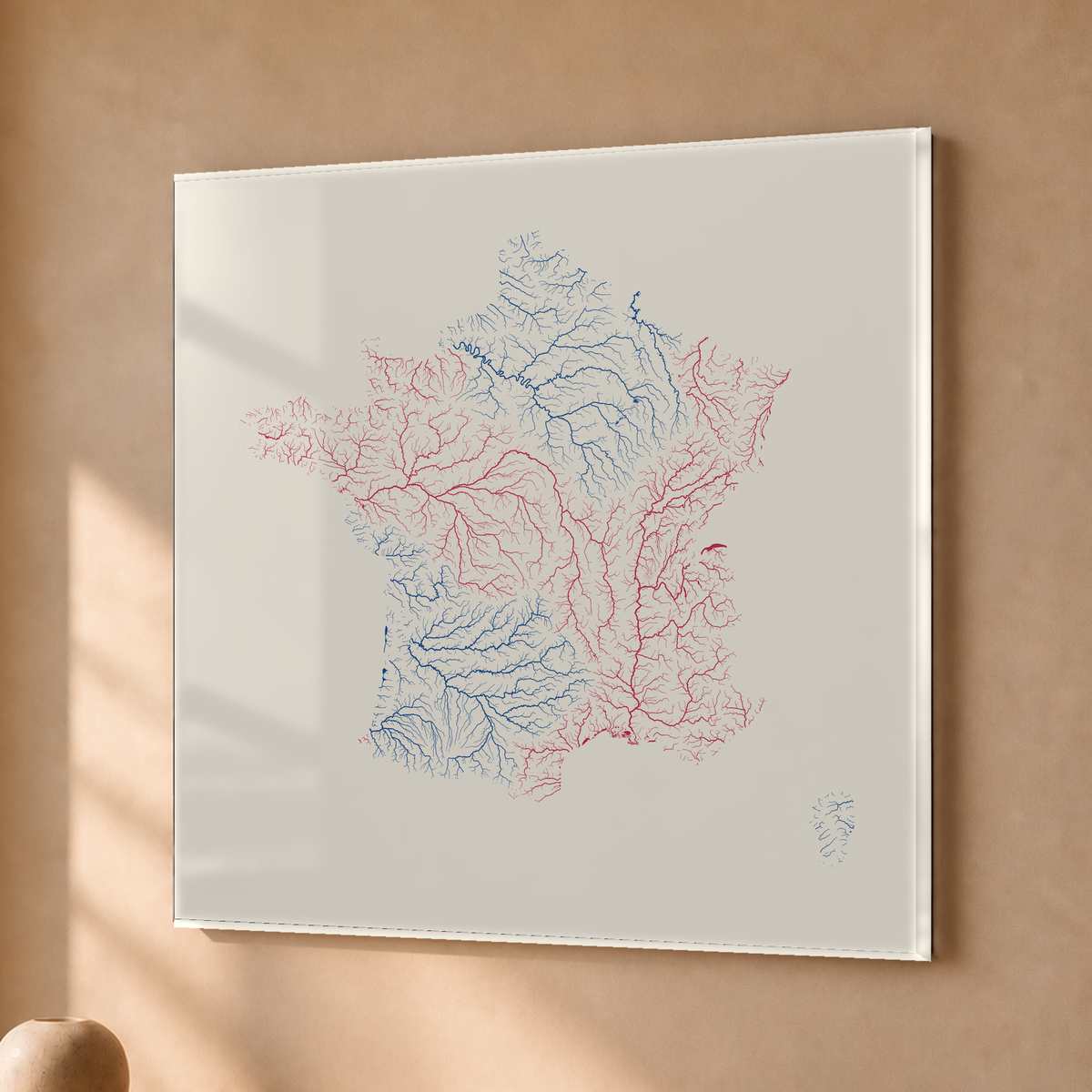 Beautiful Rivers — França — Risografia, Acrílico · 76 × 76 cm, Sem margem