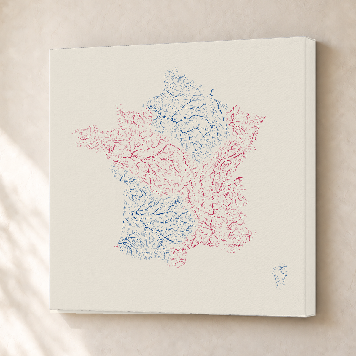 Beautiful Rivers — França — Risografia, Canvas · 50 × 50 cm, Sem margem