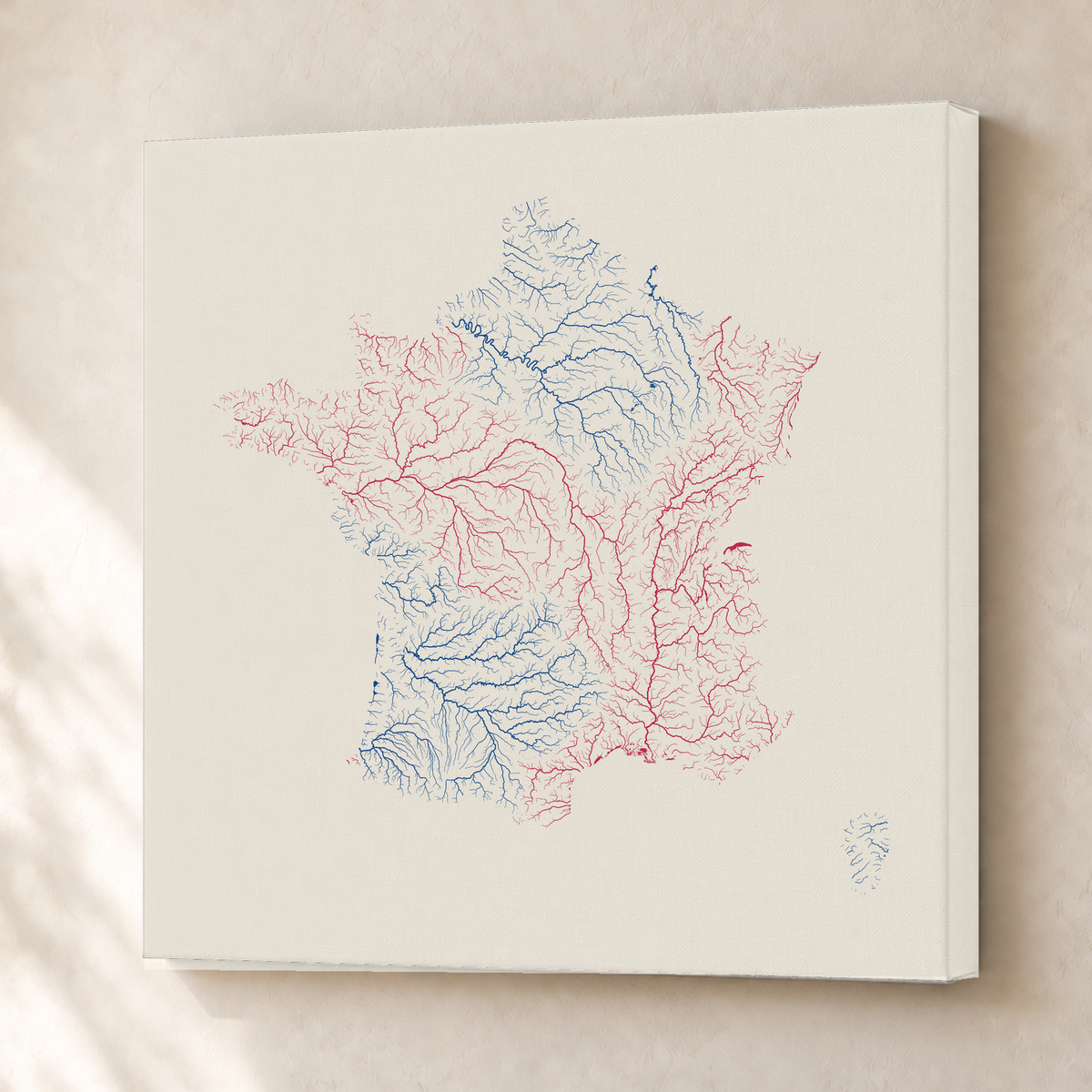 Beautiful Rivers — França — Risografia, Canvas · 76 × 76 cm, Sem margem